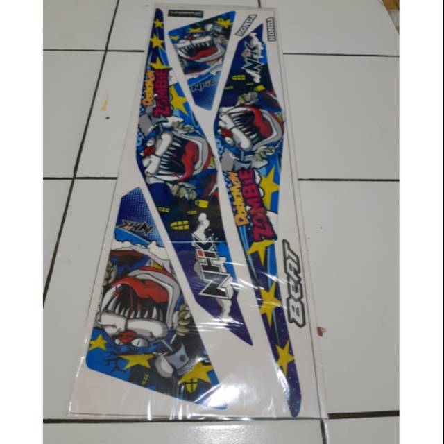 READY STOK Striping variasi stiker lis bodi beat fi lama beat fi 2013-2015 motif doraemon zombie ase
