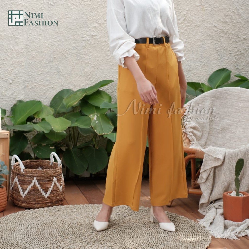 Celana Kulot Scuba Import / Bawahan Wanita Celana Kulot Office Pants Import / Wide Leg Scuba Pants