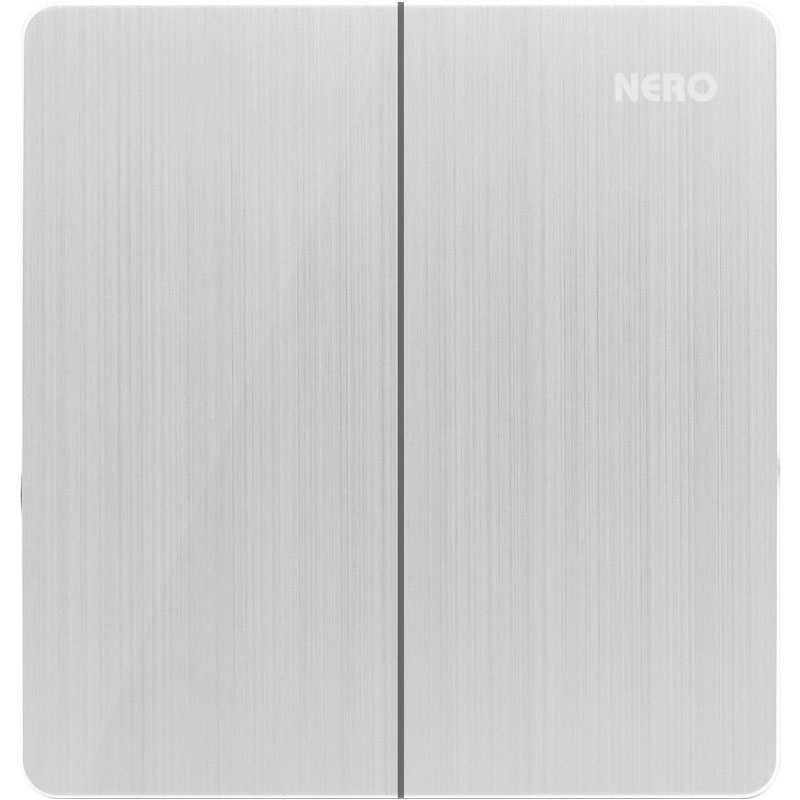 NERO SAKLAR TITANIUM V111622 S / SAKLAR DOUBLE HOTEL / SAKLAR 2 GANG 2 WAY NERO