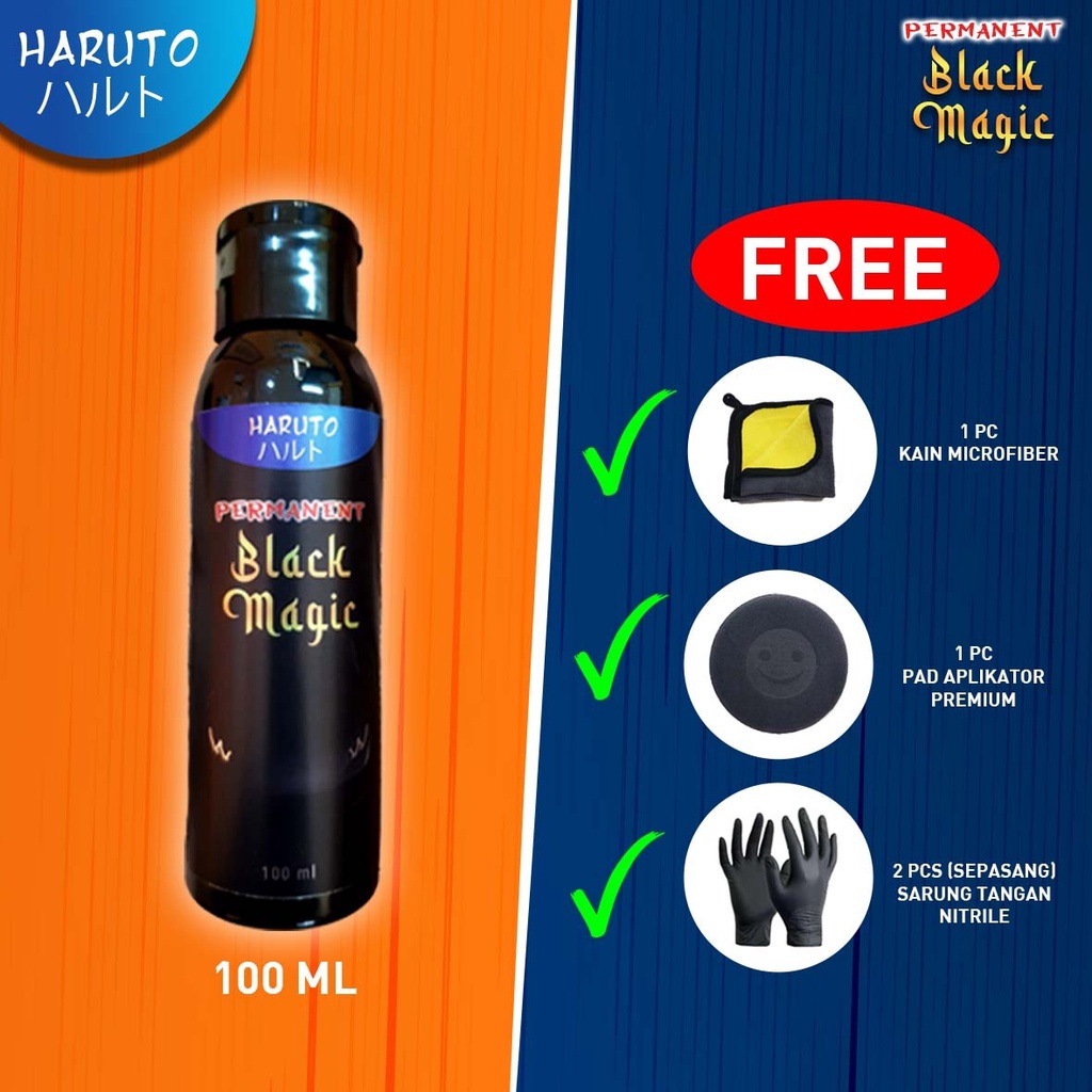 Penghitam body motor dan mobil permanen Haruto permanent black magic 100ml