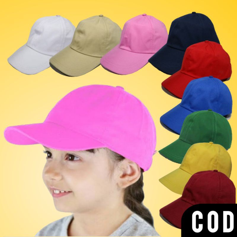 Topi Polos Anak Kualitas Distro Bahan Twill  Pengait Peyetel Ring dan Rell