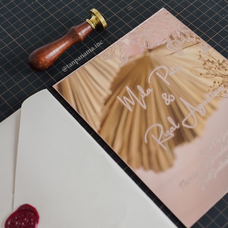 Undangan Pernikahan Akrilik Mirror / Undangan Akrilik Mewah / Mirror Acrylic Invitation