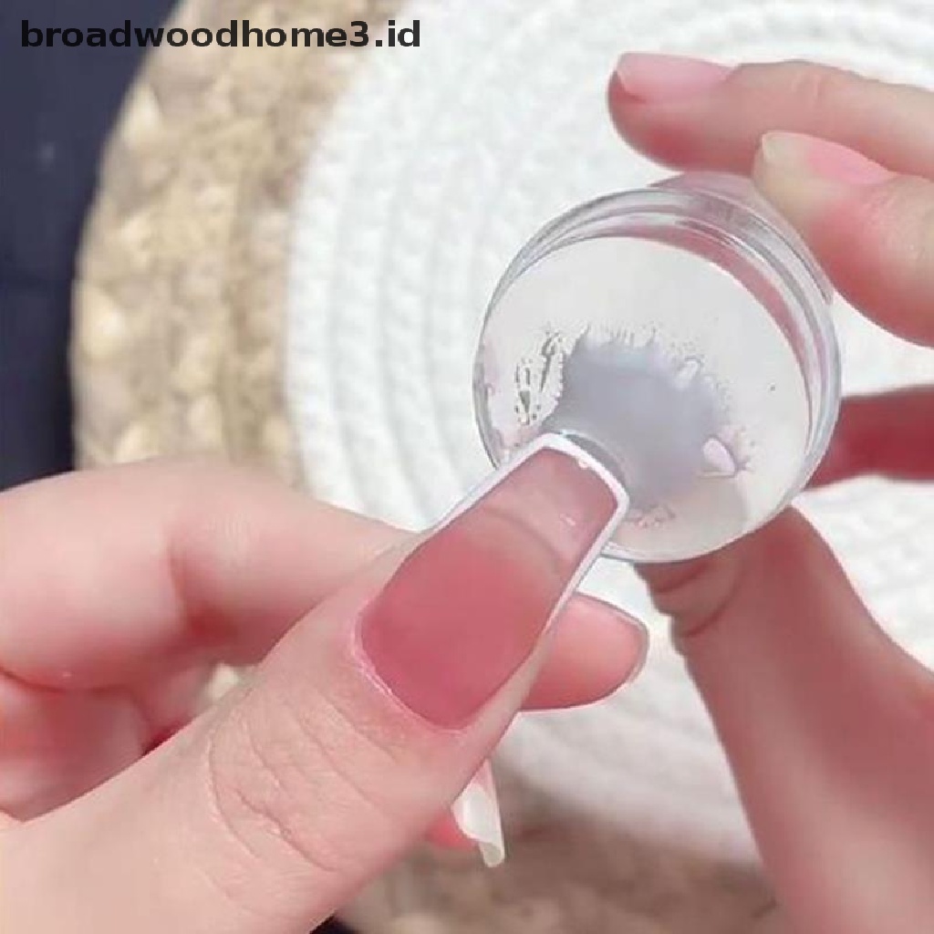 Set Stamper Scraper Bahan Silikon Jelly Bentuk Bunga Geometris Untuk Nail Art