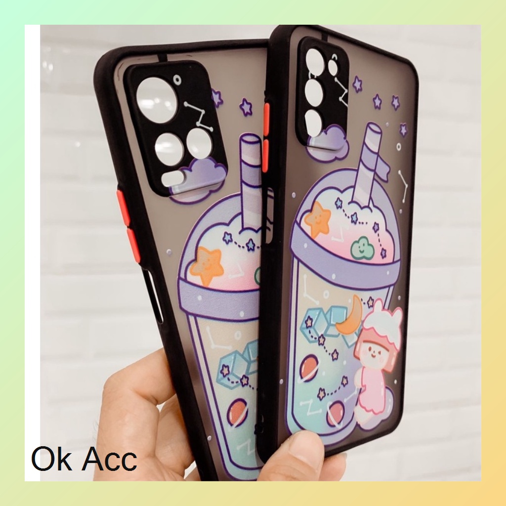 Hitam BARU Case Proteksi Anti crack shock Hello Kitty HK BOBA Minuman Oppo A16 A37 Neo 9 Samsung A03s Vivo Y21s/Y33s Infinix Hot 9 Play 10 Play Note 10 Pro FM13 FM14 FM15 FM17