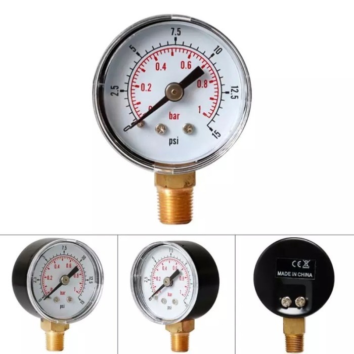 Pressure Gauge Manometer Bar Diameter 40mm 1/4&quot; Inch Max 4 Bar 60PSI