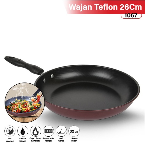 COD Wajan Penggorengan Maron Teflon Mini 26cm Fry Pan Penggorengan Mini Fray Pan Non Stick Teplon Wajan Anti Lengket