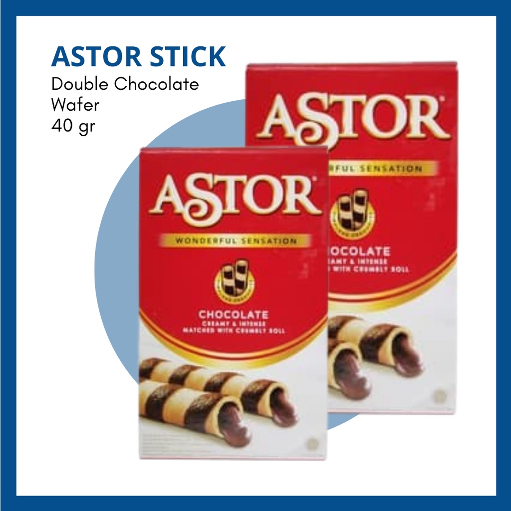 

WAFER ASTOR DOUBLE CHOCOLATE STICK 40GR