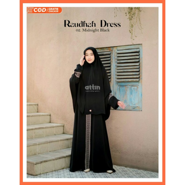 Dress || Niqab || Khimar Raudah by Attin Gamis Mirabelle Elegan Kasual Formal
