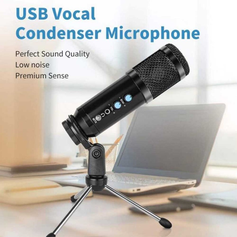 Microphone Condenser Mic Universal USB Mikrofon Portable Tripod Stand