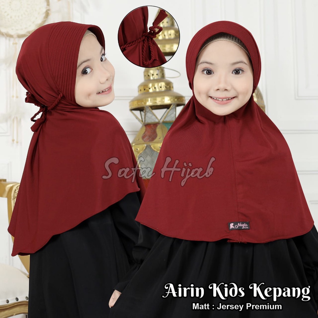 Kerudung Anak Jilbab Instan Anak Airin Kids Kepang Hijab Instan Tali Jersey Airis Safa Hijab