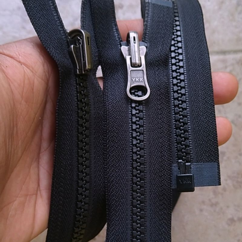 Resleting Zipper Jaket Bolak Balik YKK Black TNF
