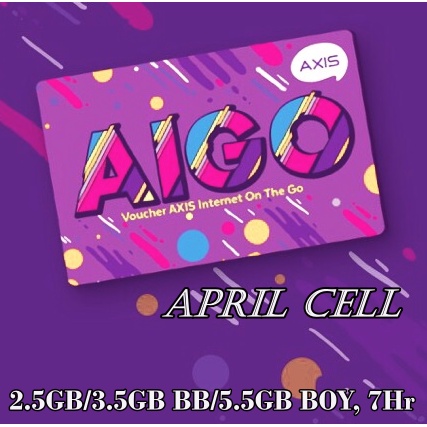 Voucher AXIS 2.5GB/3.5GB BB/5.5GB BOY, 7 hari Jawa