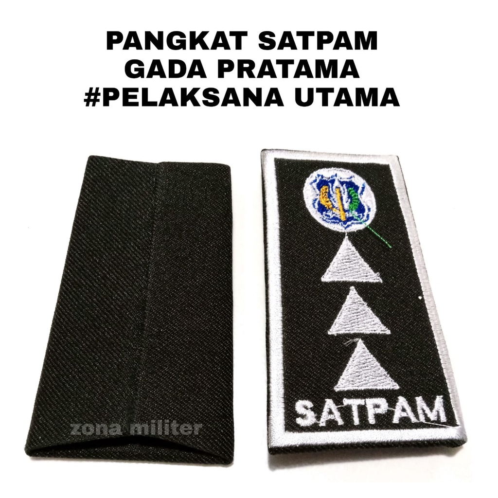 Pangkat Security TERBARU PELAKSANA GADA PRATAMA SEGITIGA TIGA PUTIH  Pangkat Satpam Terbaru bordir