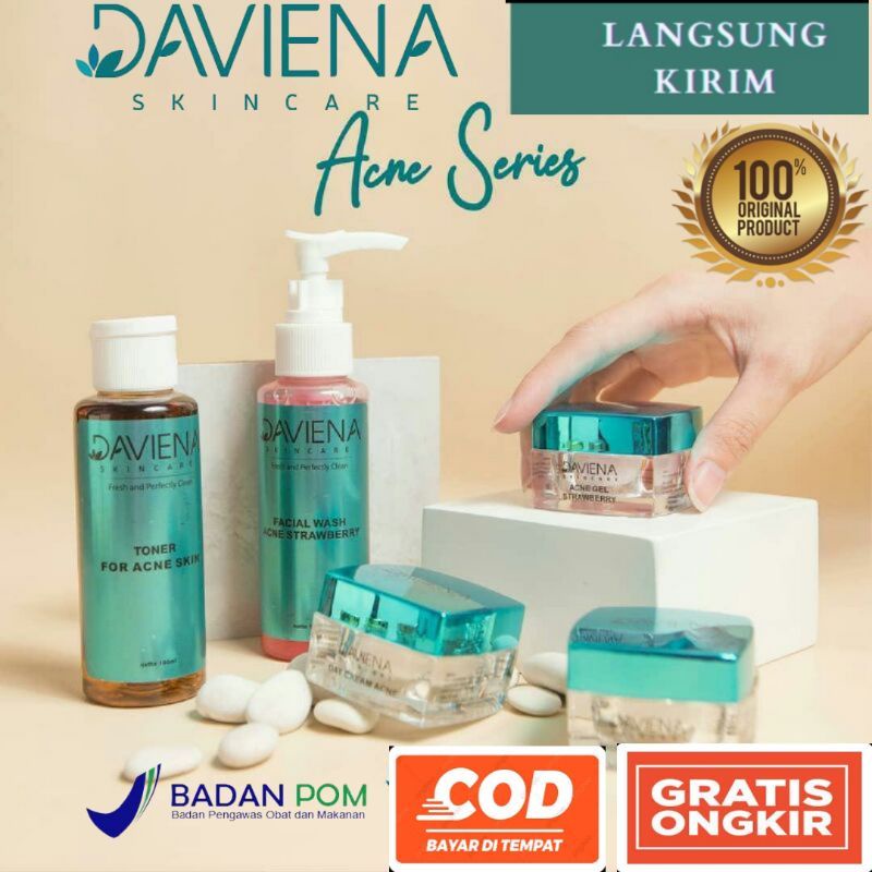 Daviena Skincare Paket Acne Series Davienaskincareofficial Davina Devina Lampung Surabaya Jakarta Jerawat Pencerah Pemutih Wajah Glowing Bpom Daviena Skincare