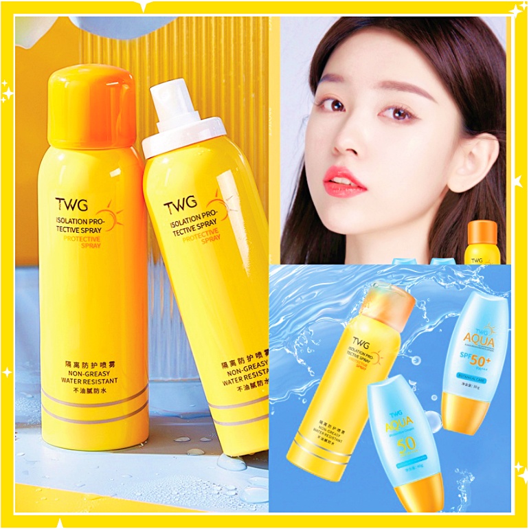 TWG Sun Screen Spray SPF 50 Sun Block Tahan Lama 150ml XX073