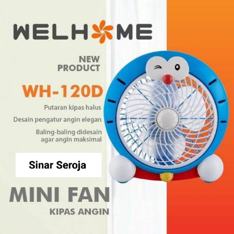 Kipas Angin Karakter WELHOME WH-120D Doraemon MURAH