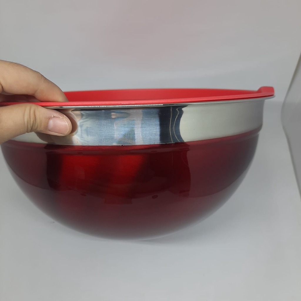 Mixing bowl dengan tutup 30cm merah