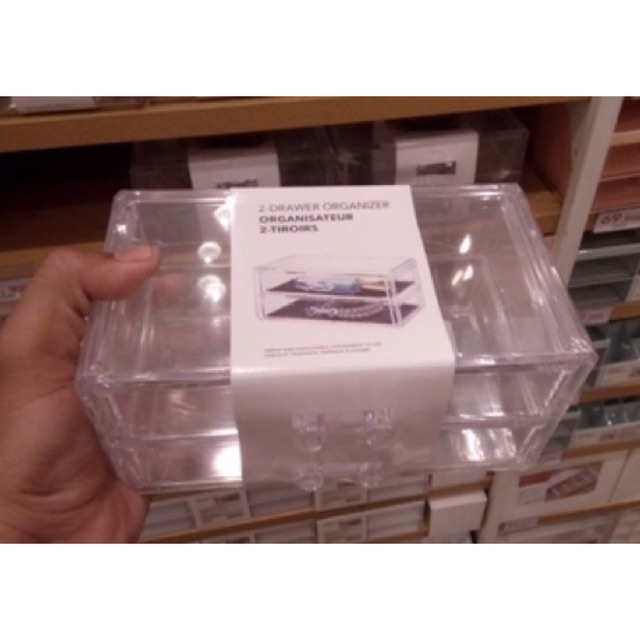 MINISO 2 drawer / 3 drawer jewelry organizer. Acrylic beauty case