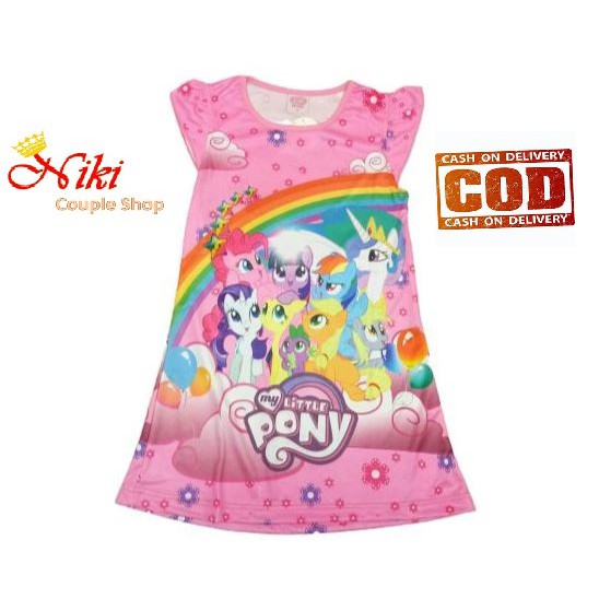 Dress Little Pony baju tidur anak perempuan DS029 fashion daster karakter baby doll terusan casual