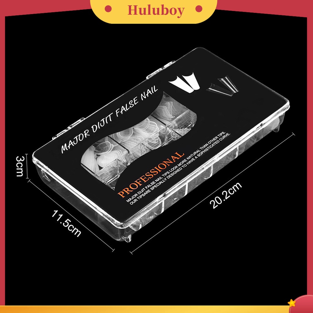 Huluboy Huluboy♡ 500pcs / Box Kuku Palsu Extension Bentuk Hati Transparan Seamless Untuk Manicure