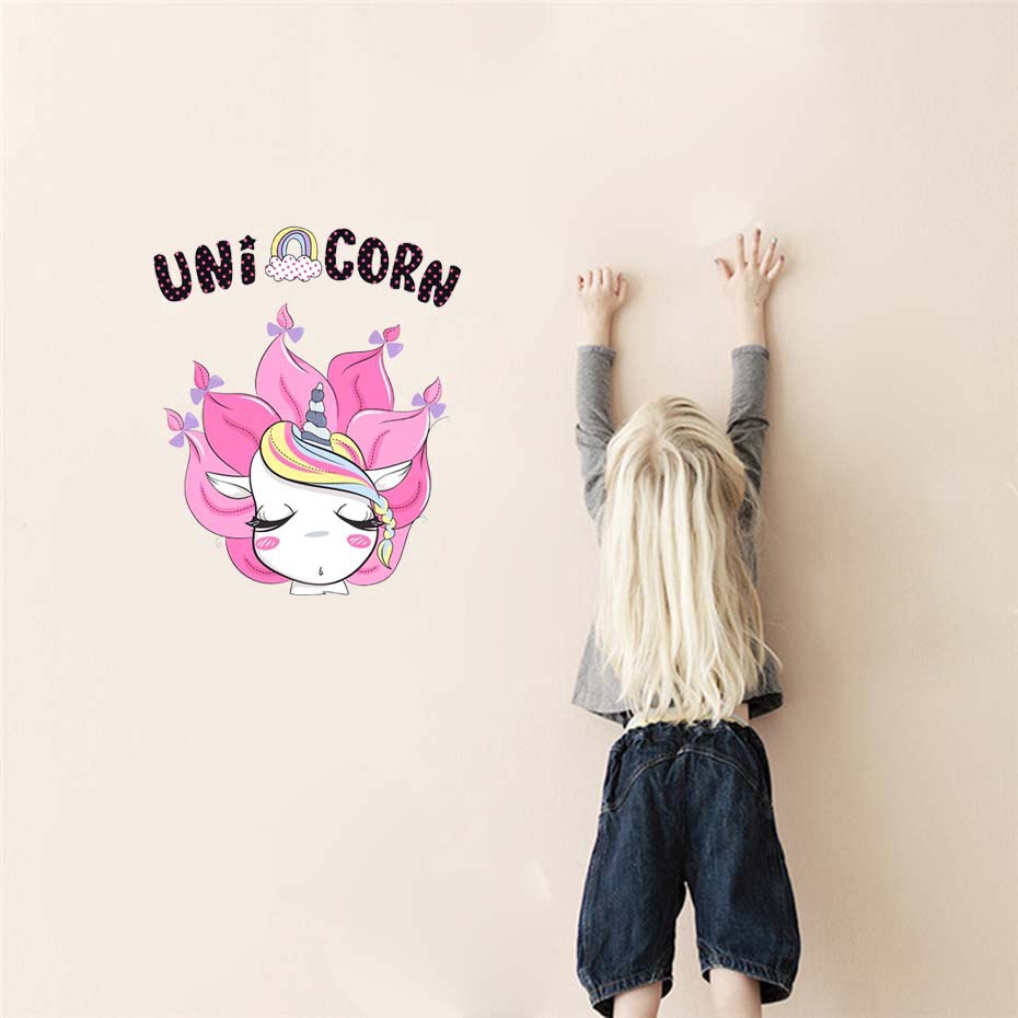 INS Style Unicorn Removable PVC Wall Art Sticker for Home Decoration Improvement