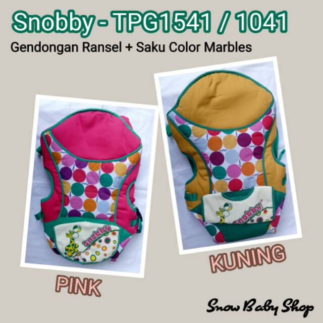 Snobby TPG 1541 / 1041 Gendongan Ransel + Saku Color Marbles