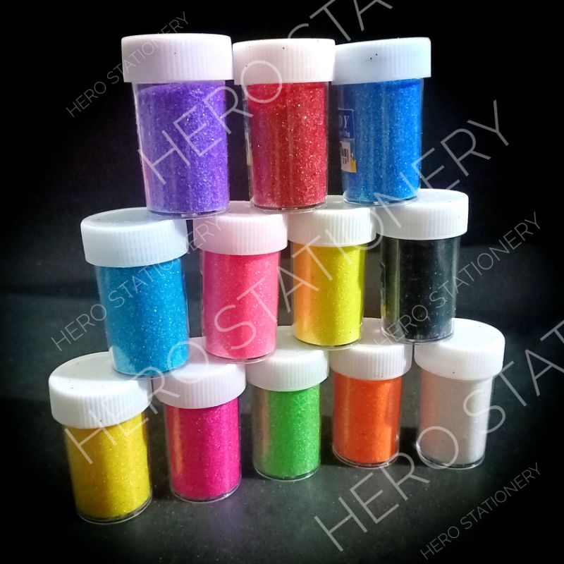 

Glitter powder serbuk bubuk set warna warni mix 12 pot