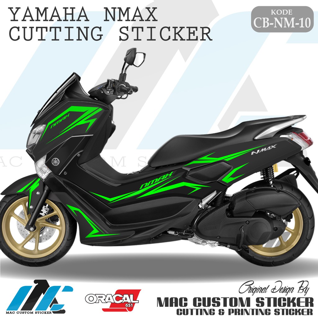 CB NM 10 - CUTTING STICKER NMAX SEMUA WARNA MOTOR - STIKER WARNA NEON GREEN - HIJAU STABILO