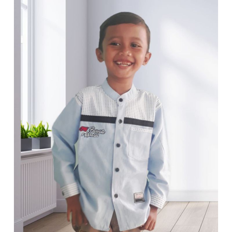 Kemeja Kera Sanghai Anak Laki Laki Lengan Panjang