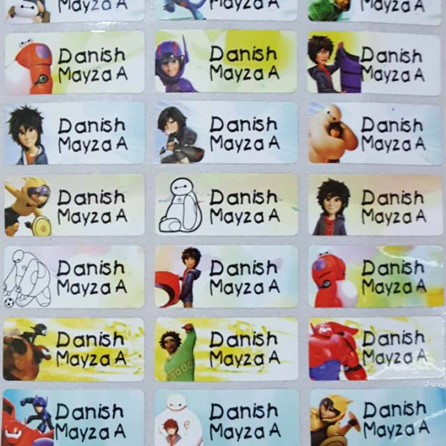 

Label nama BAYMAX BIG HERO 6 label nama anti air