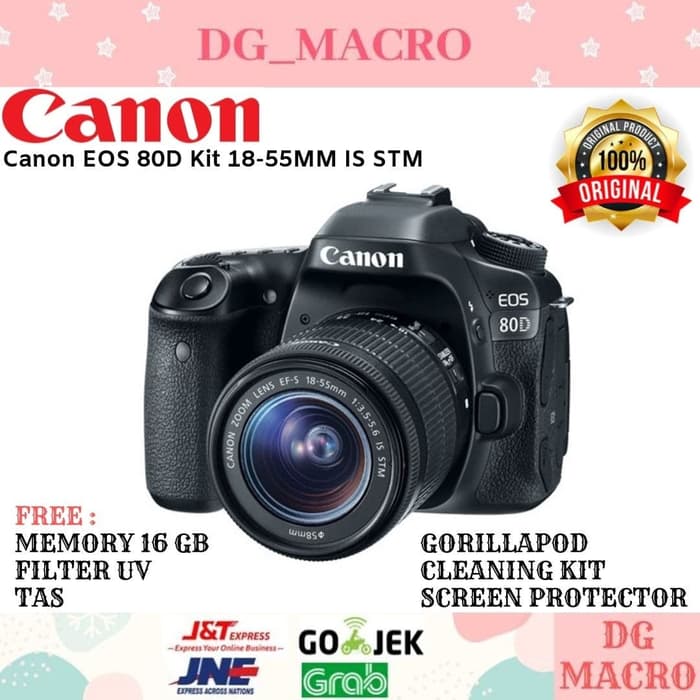 CANON EOS 80D KIT 18-55MM IS STM - PAKET LENGKAP - GARANSI RESMI 