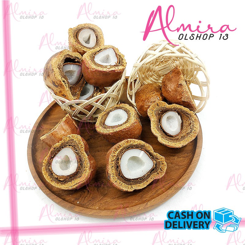 

Sudah Di belah 250 gr Buah Zuriat Zuriyat Doum Promil Asli Murah