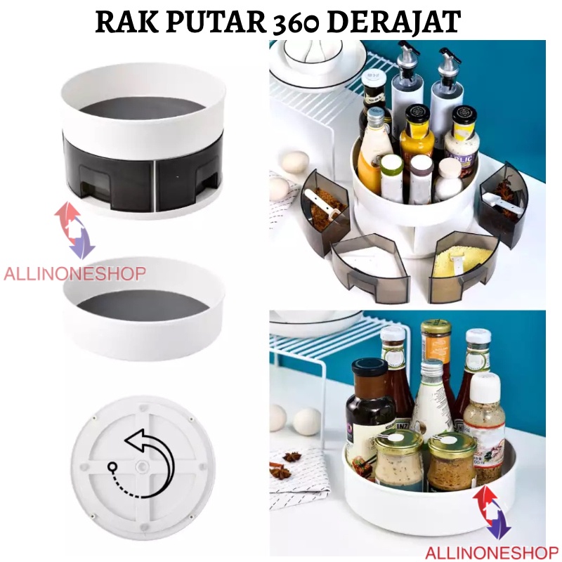 Rak Putar 360 Derajat / Tempat Bumbu Dapur / Rak Botol Sambal Putar Anti Slip