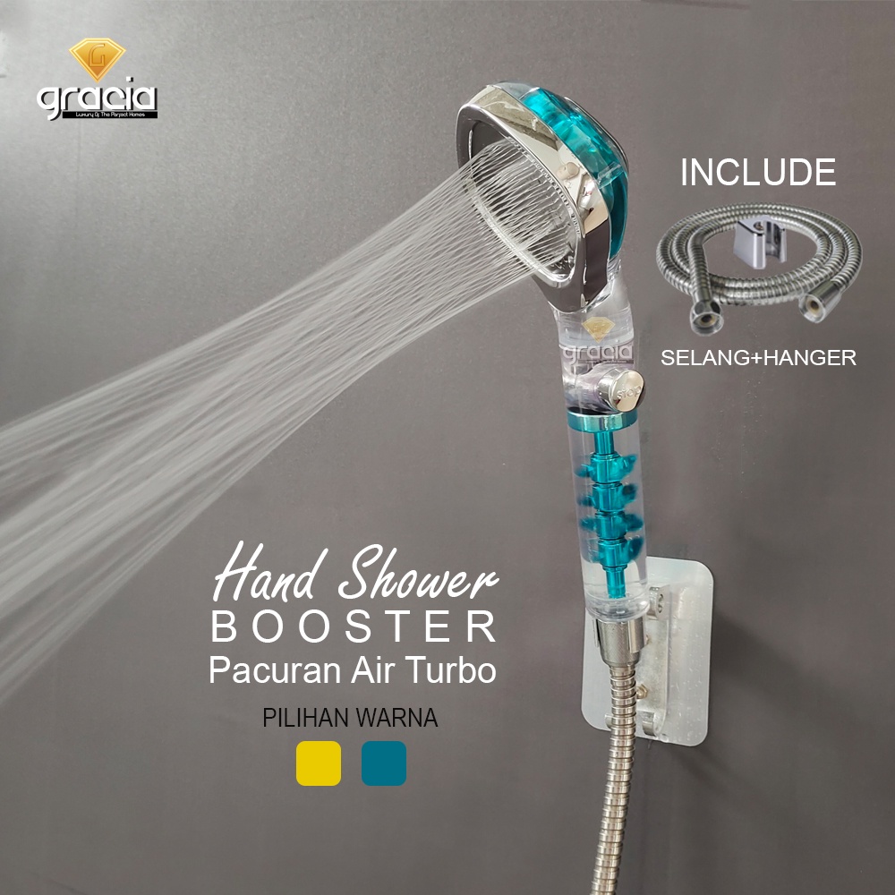 Shower Set Turbo Booster New design ABS chrome high pressure water saving rainfall Shower Kipan Turbo