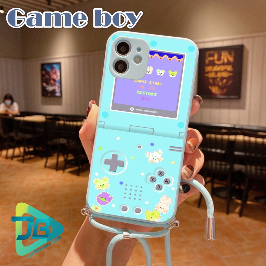 SOFTCASE SILIKON SLINGCASE TALI LANYARD STRAP PHONE MACARON PELINDUNG KAMERA GAME BOY OPPO VIVO SAMSUNG XIAOMI REALME IPHONE ALL TYPE JB5488