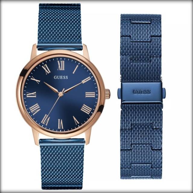 GUESS W0280G6 Wafer - Jam Tangan Pria - Biru