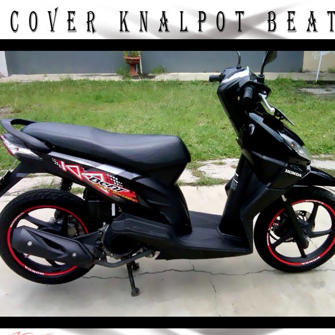 Cover Tameng Tutup Knalpot Motor Beat Lama l Sparepart Variasi Pelindung Knalpot Beat Karbu Kualitas Standar Original Hitam Murah