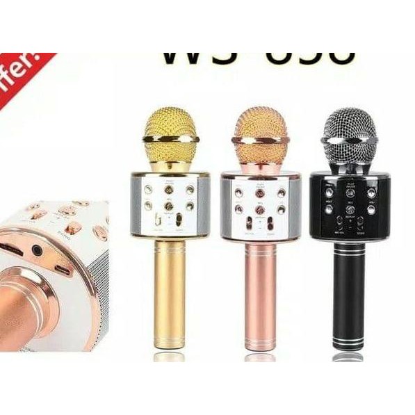 ✪ Mic Karaoke Mikrofon Wireless Bluetooth WSTER WS 858 WS-858 Mic Smule ➭