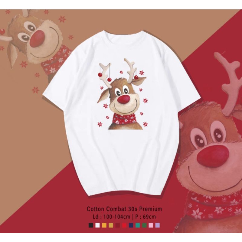 KAOS NATAL RUSA/TSHIRT MERRY CHRISTMAS DEER RUSA/KAOS DEER