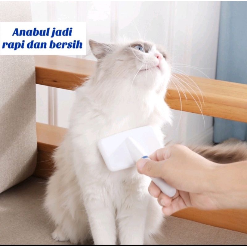 SISIR KUTU SISIR BULU KUCING ANJING MUSANG PET GROMING MERAH PUTIH PREMIUM MURAH