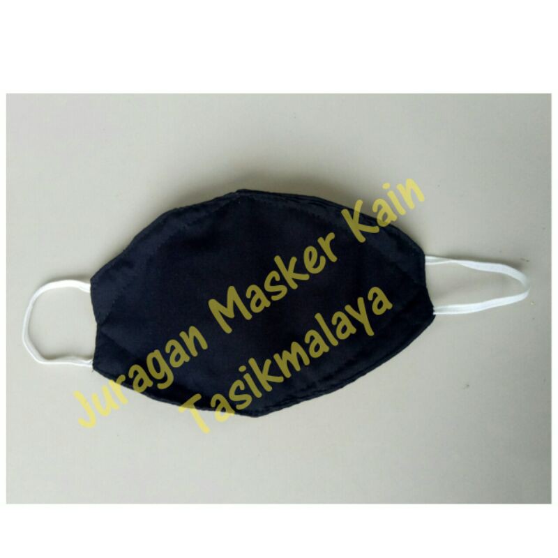 Masker Kain 3D EVO KPOP Katun Hitam Polos Dewasa 2 Lapis 2 Layer 2 Ply Earloop Motor Anti Debu