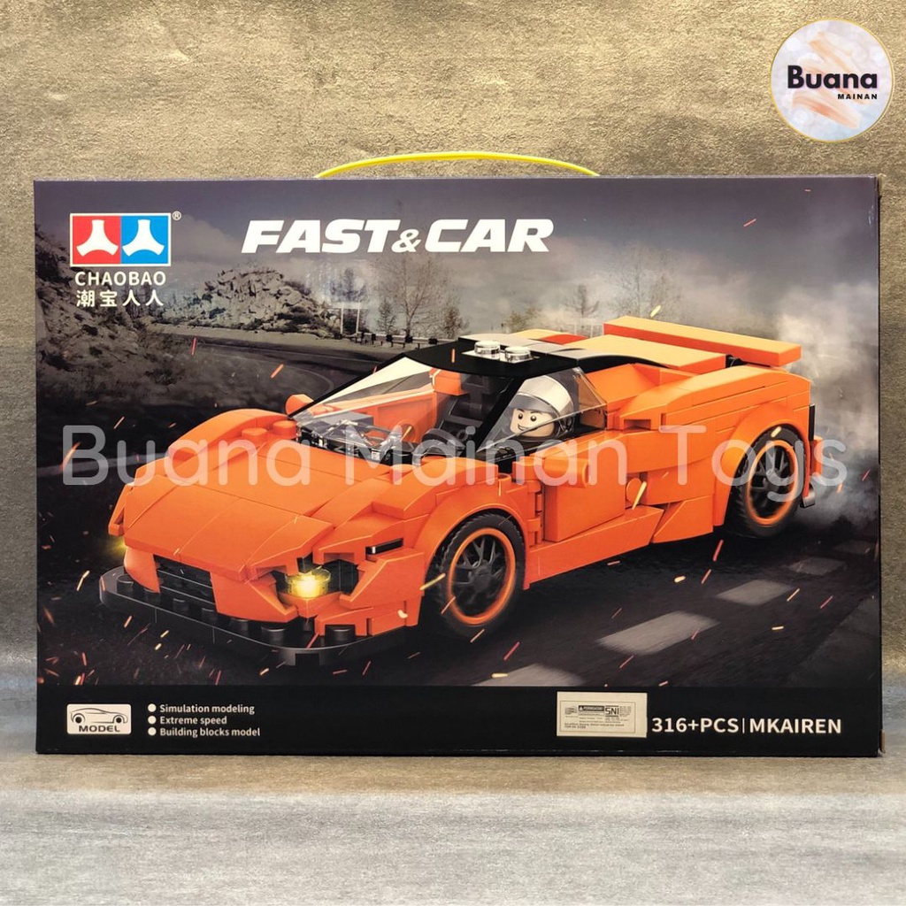 BRICKS CHAOBAO 7344 MCLAREN REAL SPORT CAR MODEL MAINAN MOBILAN PAJANGAN SKALA MOBIL