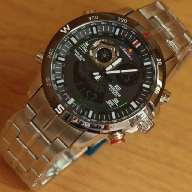 Jam tangan casio edifice redbull racing chine silver green kw super