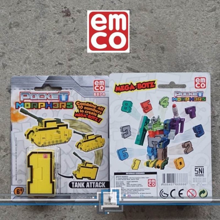 Emco POCKET MORPHERS - Number 1 Robot Angka Combiner Deformation