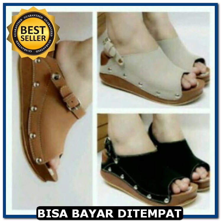 Wanita Wedges Casual Elegan Wejes Wedjes Weges Wejdes Jelly Sanda XJ493 Sepatu Sandal   Elegan Sdw