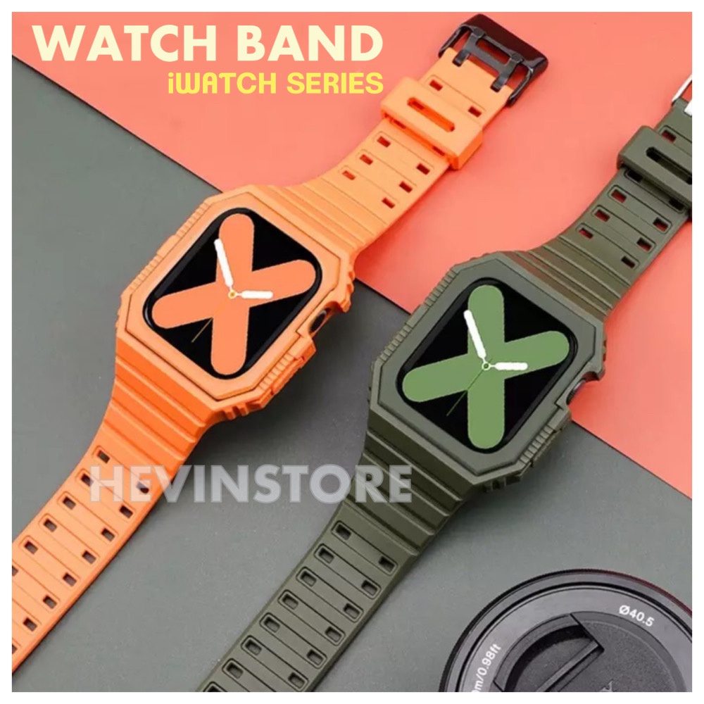 Sport Case Plus Strap iWATCH TPU band Silicone Series 3,4,5,6,SE,7 Retro Strap