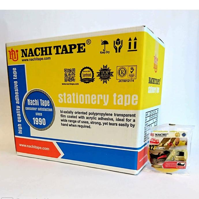 

(Dus) Nachi Selotip Stationery Yellow Inner Dus 12 mm x 72 yard