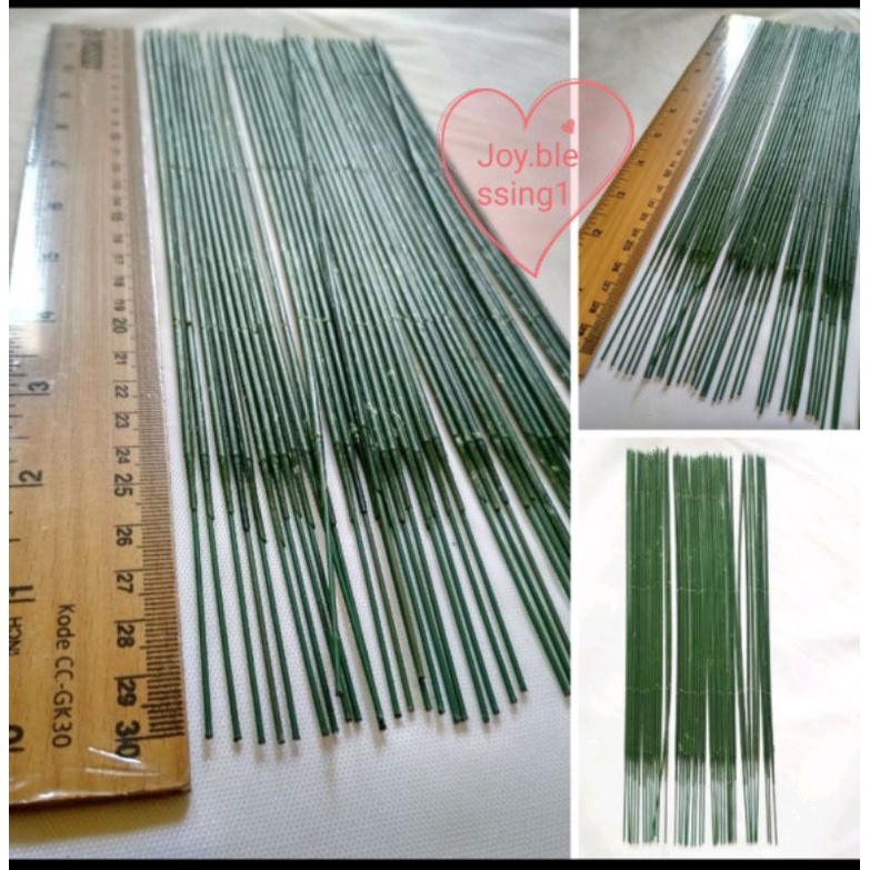 KAWAT BUNGA IMITASI 2 mm /TANGKAI MAWAR IMITASI/kawat tangkai bunga (1 PAK ISI 10 PCS)