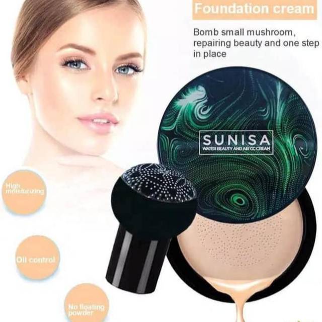 SUNISA Mushroom Head Air Cushion BB CC Cream moisturizing Foundation 100% Ori CC CREAM WATERPROOF