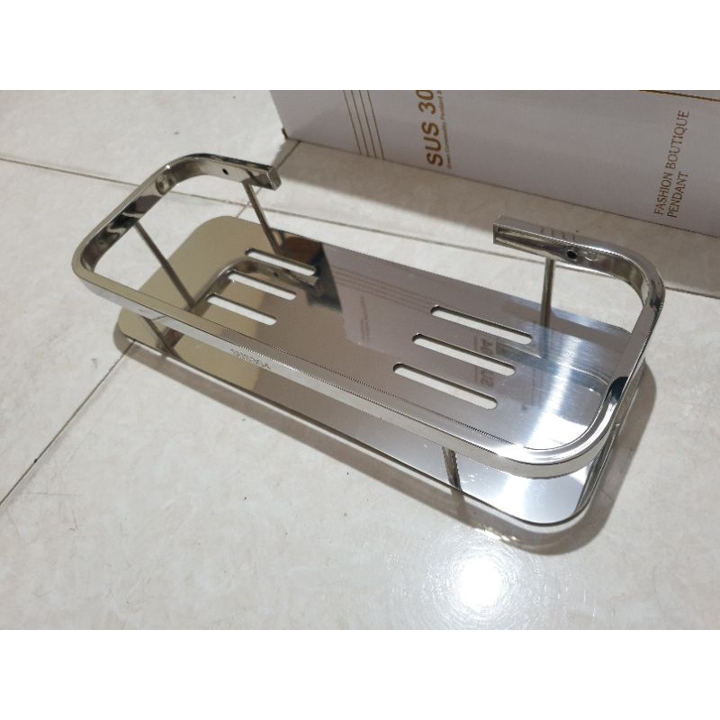 Rak sabun / shampo kotak 35cm stainless SUS304 ANTI KARAT